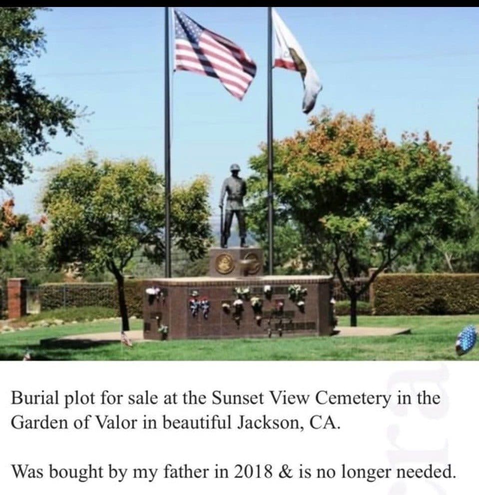 Single plot at Sunset View Cemetery